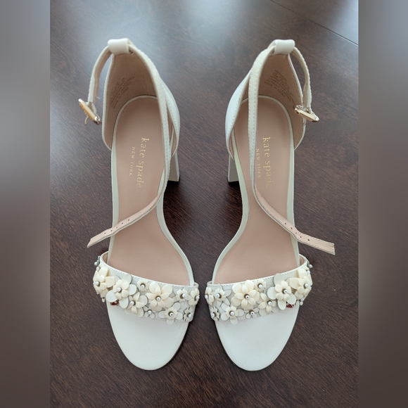 kate spade Shoes - kate spade Women's Ivory Floral Ankle-Strap Heels